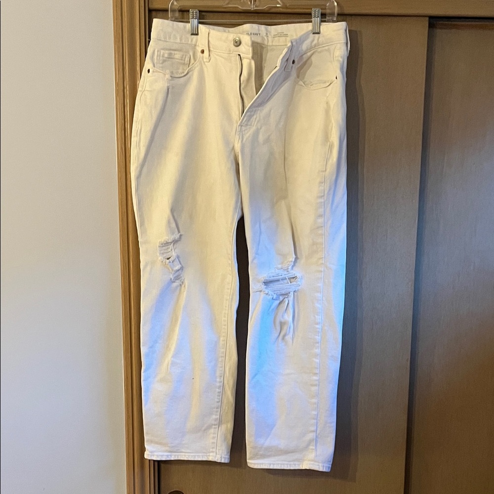 Old Navy Women's Straight Leg Jeans - Cream